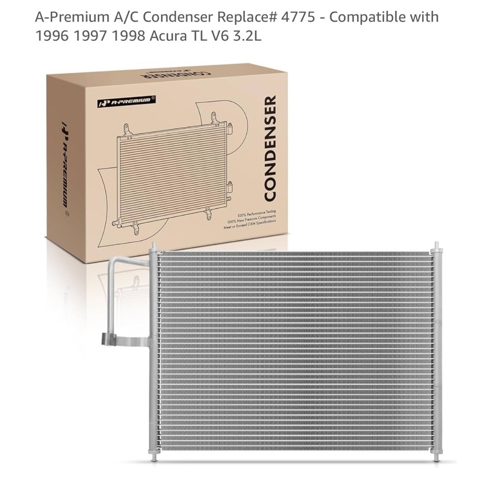 A-Premium AC Condenser 4775 for Acura TL 1996-1998 V6 3.2L Replacement